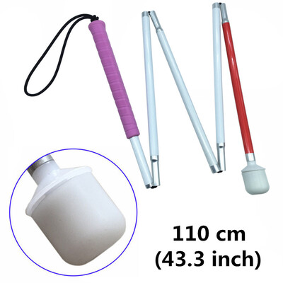 105cm-155cm, aluminijski pokretni sklopivi štapić za slijepe (preklapa se u 5 dijelova) s ružičastom ručkom