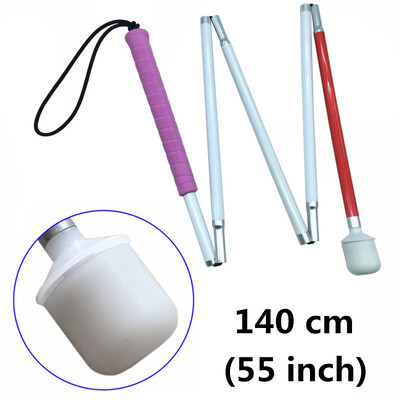 105cm-155cm, aluminijski pokretni sklopivi štapić za slijepe (preklapa se u 5 dijelova) s ružičastom ručkom