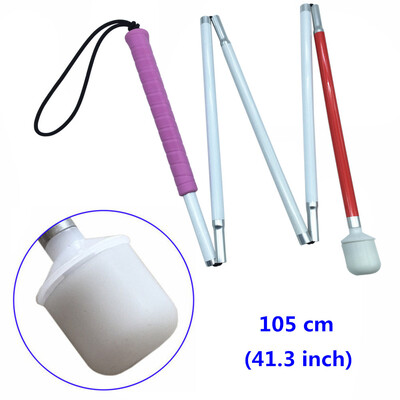 105cm-155cm, aluminijski pokretni sklopivi štapić za slijepe (preklapa se u 5 dijelova) s ružičastom ručkom