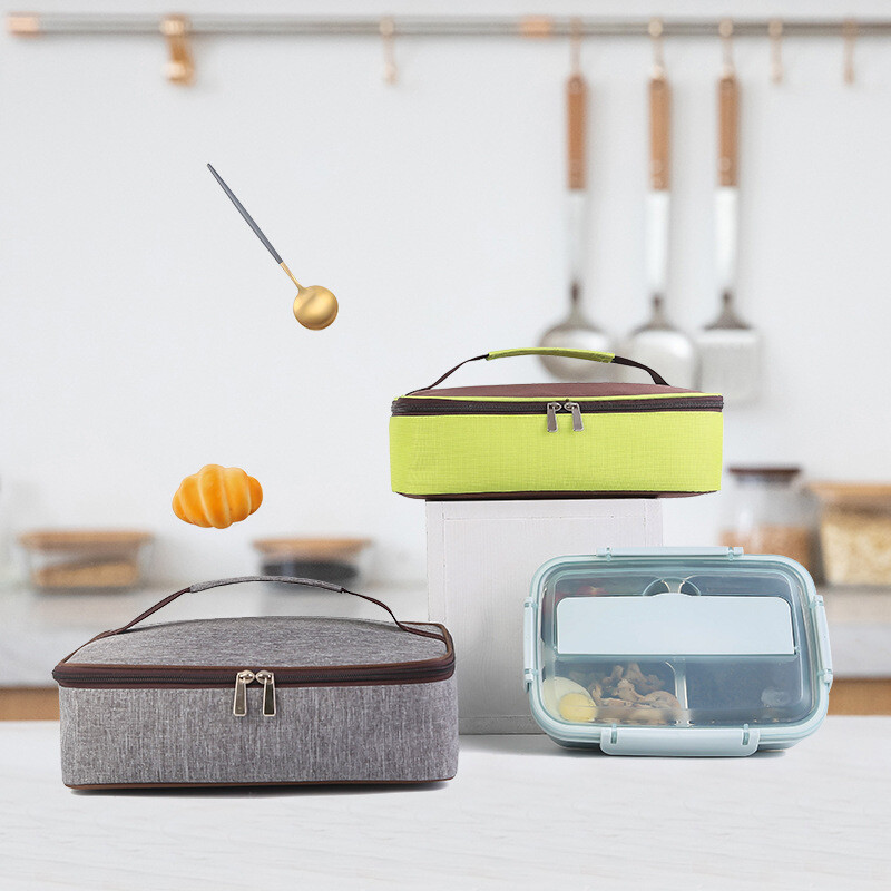 Četvrtasta izolirana torba za ručak, prijenosna, otporna na curenje, nosač hrane za piknik, izolirana i rashlađena Bento kutija, mala veličina