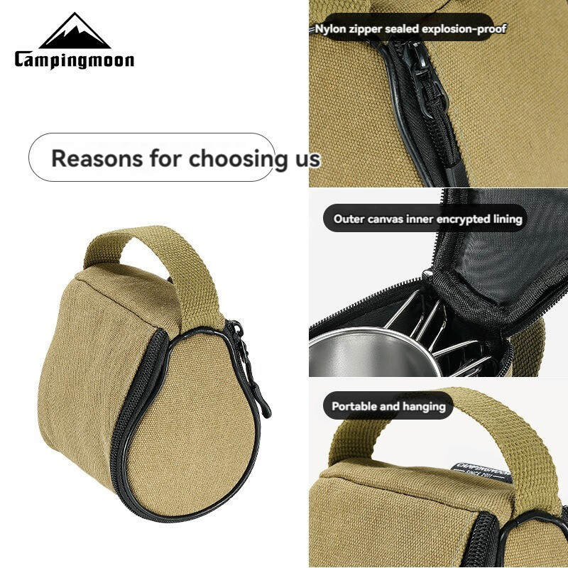 CAMPINGMOON Vanjska prijenosna zdjela za salatu Torba za pohranu, platnena šalica za salatu Šalica za kavu i pivo Prijenosna torba za pohranu, S180-B