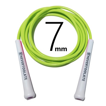 Σχοινί PVC διαμέτρου 7mm 220 γραμμάρια 3,2 μέτρα λαβή μήκους 15,5 εκ. βαρύ άλμα παράκαμψης σχοινάκι γυμναστική NEVERTOOLATE ΚΑΛΗ ΠΟΙΟΤΗΤΑ