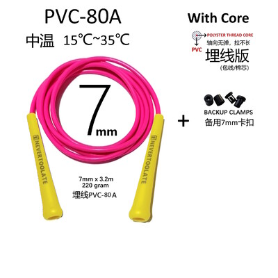 PVC uže promjera 7 mm 220 grama 3,2 metra 15,5 cm dugačka ručka teška skip jump skipping roep fitness NEVERTOOLATE DOBRA KVALITETA