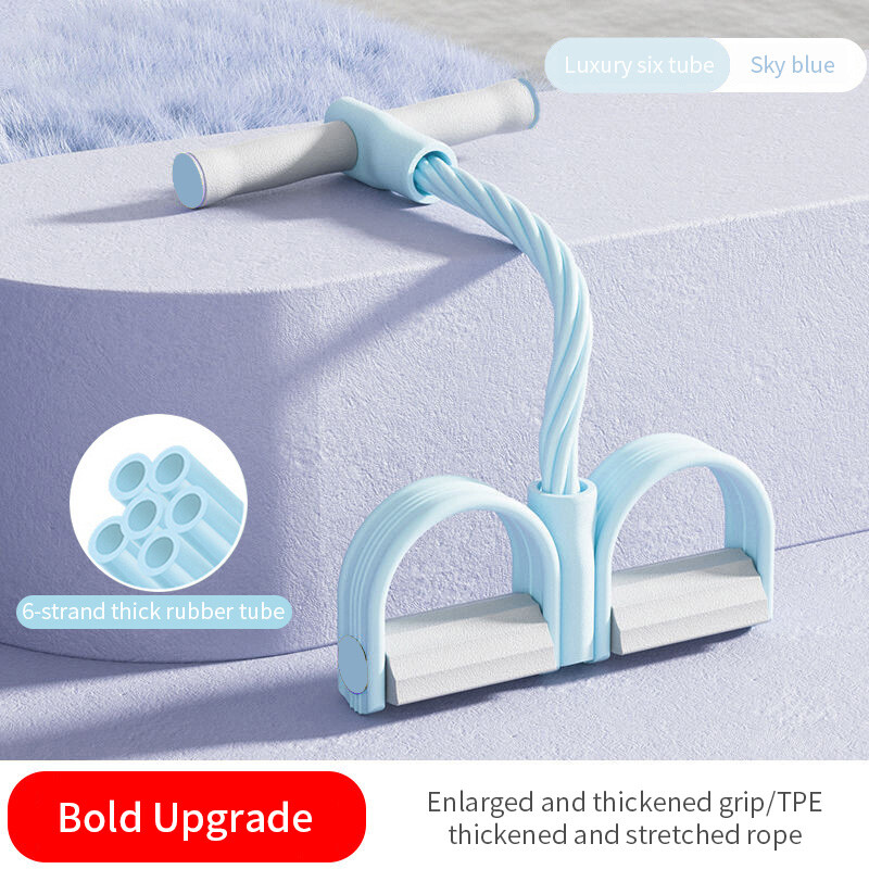 Atsparios juostos 4/6 vamzdžių jogos pedalo traukiklio pasipriešinimo juosta elastinga traukimo virvė fitneso įranga, skirta pilvo juosmens rankos treniruotėms