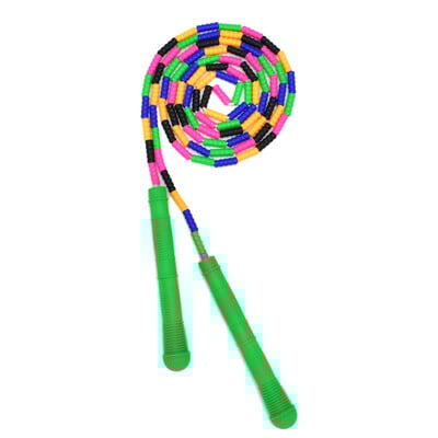 2,7 m mäkké korálkové švihadlo s protišmykovou rukoväťou, nastaviteľné, bez zamotania, segmentované fitness švihadlo na udržanie kondície, tréning, hranie