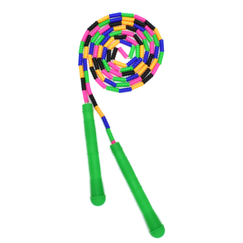 2,7 m mäkké korálkové švihadlo s protišmykovou rukoväťou, nastaviteľné, bez zamotania, segmentované fitness švihadlo na udržanie kondície, tréning, hranie