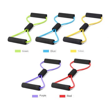 Fitness 8 Word Yoga Elastic Band TPE Gum Resistance Rubber Bands Fitness Fitness Equipment Expander Workout Gym Exercise Train