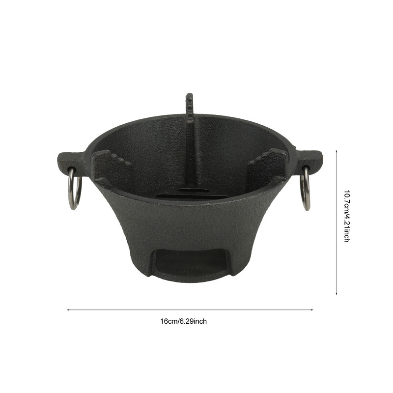 Grill Erős vas grillsütő kemping kényelmes faszén tűz szabadtéri tűzhely kerek tepsi