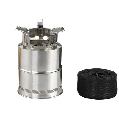 Pārnēsājama kempinga plīts āra nerūsējošā tērauda malkas krāsns ventilācijas saliekamā mini plīts piknika grilēšanai ceļojumu rīks