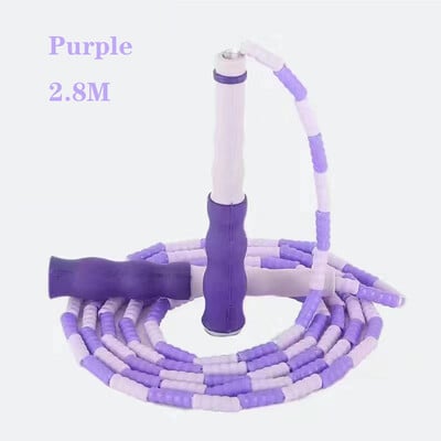 2,8 m bambusové švihadlo na skákanie z PVC, pre začiatočníkov, dospelých a detí, mäkké korálkové, bez zamotania, segmentované, fitness švihadlo