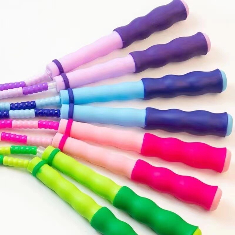 2,8 m bambusové švihadlo na skákanie z PVC, pre začiatočníkov, dospelých a detí, mäkké korálkové, bez zamotania, segmentované, fitness švihadlo