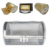 Rozsdamentes acél füstölt hálós BBQ dob Chilis pörkölő dobos sütőhálós sültek Hengeres grillkosár Kerek Rotisserie kosár Grill