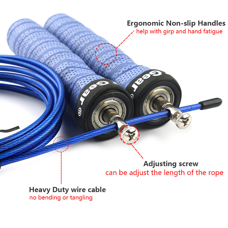 Vigor Power Gear Podesivo uže za preskakanje Brzinsko uže za preskakanje Znoj uže za preskakanje ruku za Crossfit Fitness trening