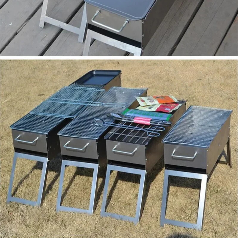 Prijenosni roštilj na drveni ugljen Sklopivi roštilj za roštiljanje na otvorenom Kuhanje Kampiranje Planinarenje Piknici Putovanje u prtljažniku Zabava