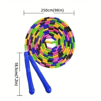 1бр дълго въже за скачане, меко въже за скачане с мъниста, пластмасово сегментирано въже за скачане