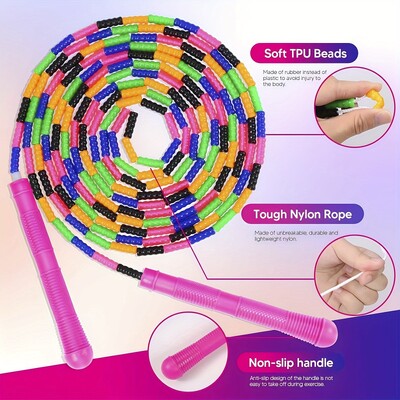 1 kom dugog užeta za preskakanje, mekog užeta s perlama za preskakanje, plastičnog segmentiranog užeta za preskakanje