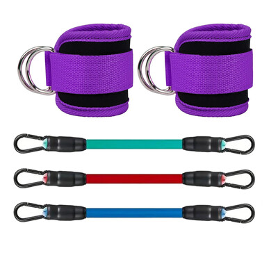 Correas deportivas de Fitness con anillo en D, puños de soporte ajustables para tobillo, polea de entrenamiento de gimnasio con