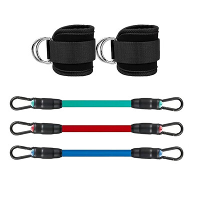 Correas deportivas de Fitness con anillo en D, puños de soporte ajustables para tobillo, polea de entrenamiento de gimnasio con