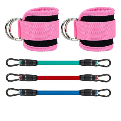 Correas deportivas de Fitness con anillo en D, puños de soporte ajustables para tobillo, polea de entrenamiento de gimnasio con