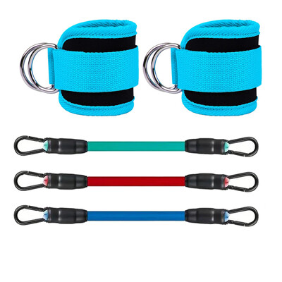 Correas deportivas de Fitness con anillo en D, puños de soporte ajustables para tobillo, polea de entrenamiento de gimnasio con