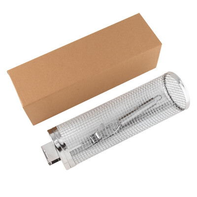 LUSQI kavez za roštilj, cijev za roštilj od nehrđajućeg čelika, žica za roštilj, dimljena okrugla rešetka za roštilj, košara za roštilj