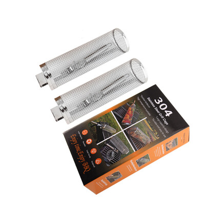 LUSQI kavez za roštilj, cijev za roštilj od nehrđajućeg čelika, žica za roštilj, dimljena okrugla rešetka za roštilj, košara za roštilj