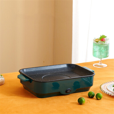 Mini elektrisks BBQ grils 26 CM ērts mājas grila grils bez dūmiem un nepiedegoša elektriskā cepšanas panna grila trauks Dāvana