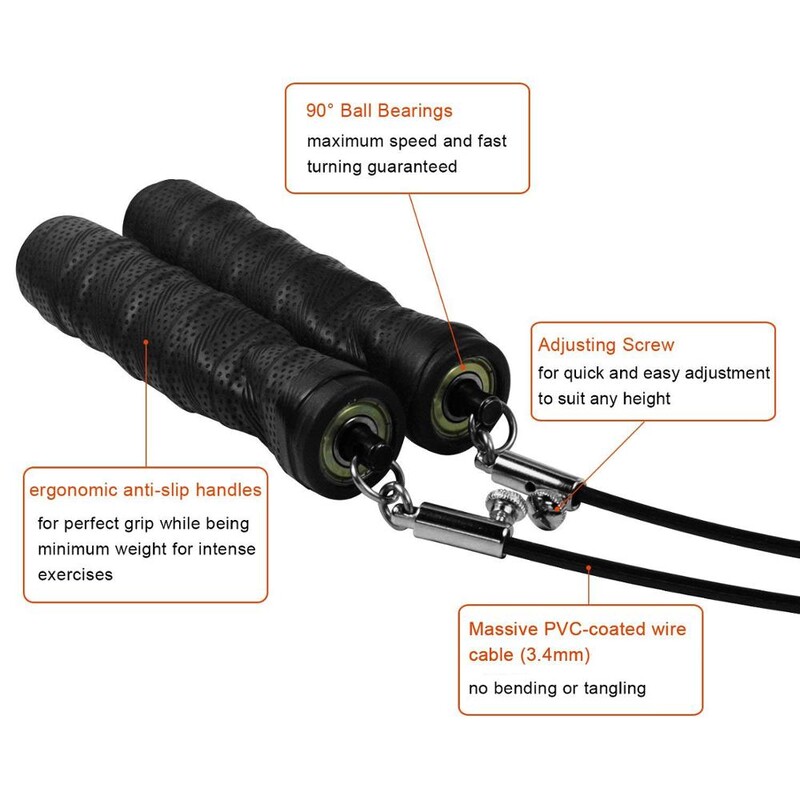 Čelična žica Teško uže za preskakanje Speed Fitness uže Čvrsti PVC gumeni premaz Ležaj Kabel velike brzine