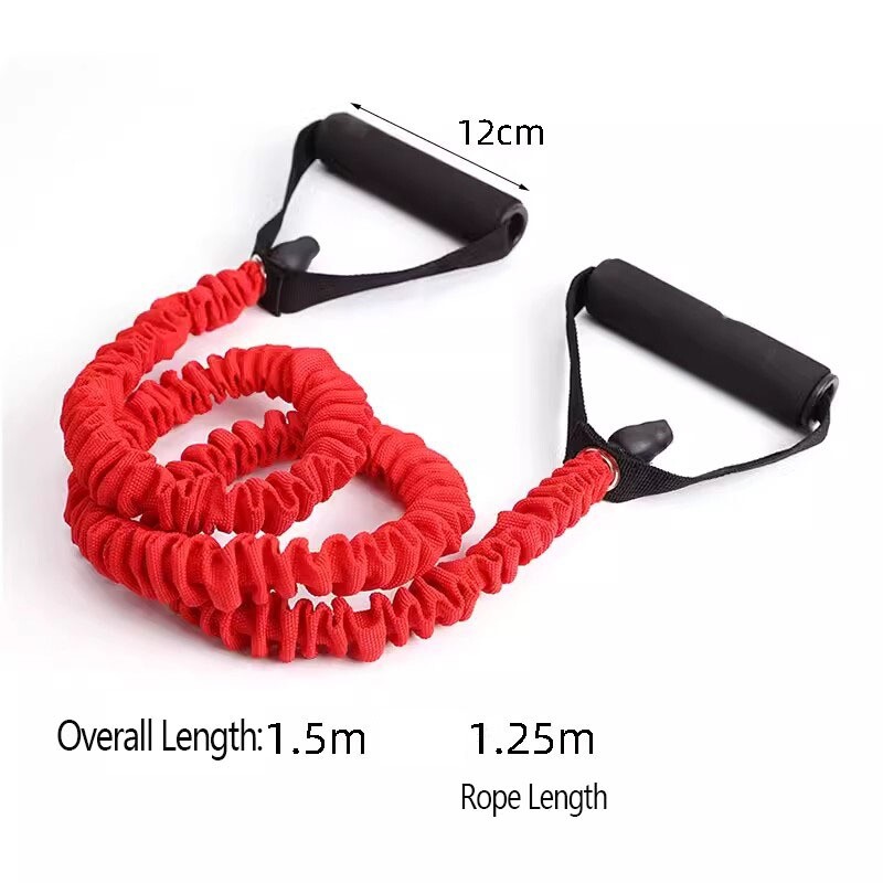 5 lygių pasipriešinimo juostos su rankenomis Jogos tempimo virvė Elastinė kūno rengybos vamzdelių juosta, skirta namų treniruotėms treniruotėms Jėgos treniruotėms