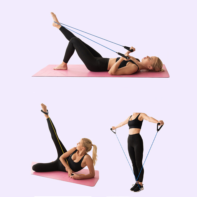 Atsparios juostos su rankenomis, mankštos juostos, treniruočių juostos su rankenomis vyrams, moterims, jėgos treniruočių įranga namuose