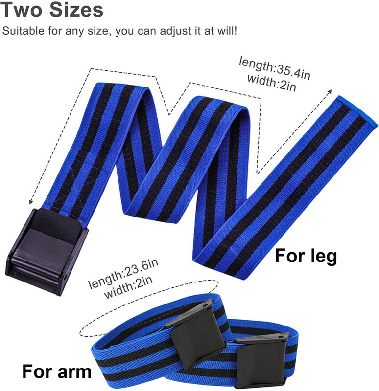 1 vnt. „Fitness Tourniquet“ neslystantis raumenis didinanti suspaudimo juosta dantyta, galinti reguliuoti kraujo tėkmės ribą, bokso treniruotė