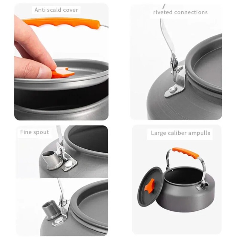 1,1 L Kuhalo za vodu za kampiranje Lagani čajnik od aluminijske legure za turizam na otvorenom Posuđe za kuhanje Posuđe za kuhanje Putovanja Planinarenje Piknik