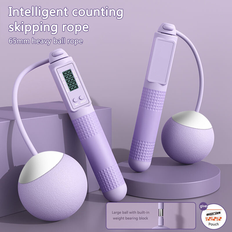 Belaidė skaičiavimo leidžiamoji virvė, neslystanti rankena, silikoninė elektroninė šokdynė su nešiojamu svorio metimu sporto salėje