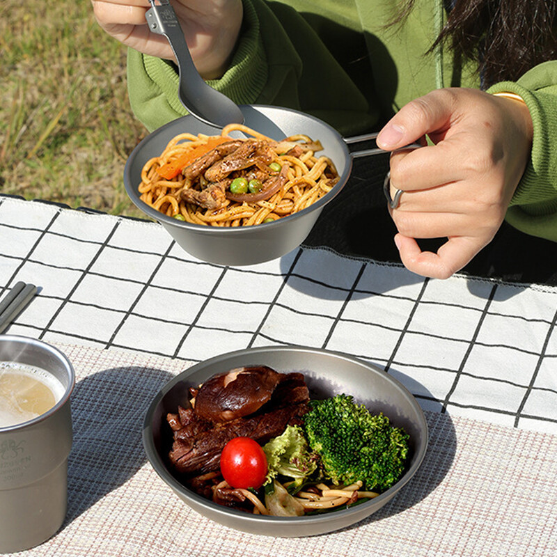 Skladacia miska Ti Sierra Cup 300ml s rúčkou, Urltralight, kempingová miska Ti Sierra Cup na kempovanie, turistiku, piknik, varenie