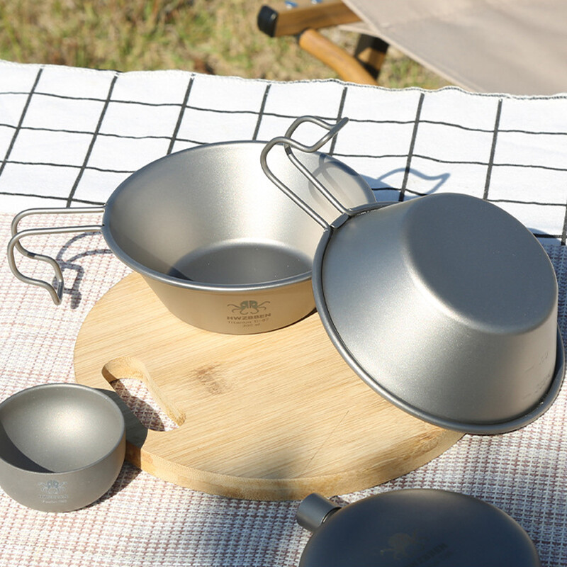 Skladacia miska Ti Sierra Cup 300ml s rúčkou, Urltralight, kempingová miska Ti Sierra Cup na kempovanie, turistiku, piknik, varenie