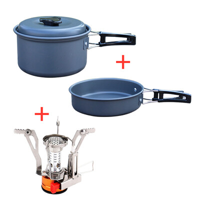 Set posuđa za kampiranje Aluminijsko neprianjajuće prijenosno posuđe za kuhanje Lonac za vodu Set za kuhanje Tava Zdjela za planinarenje Roštilj Piknik