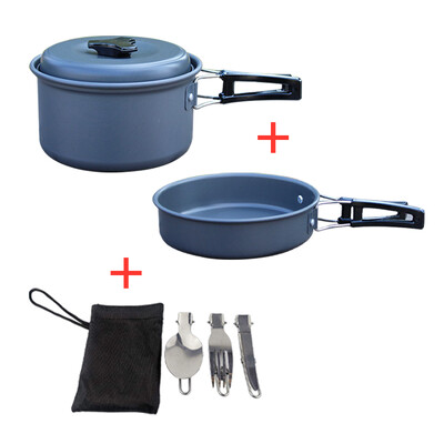 Set posuđa za kampiranje Aluminijsko neprianjajuće prijenosno posuđe za kuhanje Lonac za vodu Set za kuhanje Tava Zdjela za planinarenje Roštilj Piknik