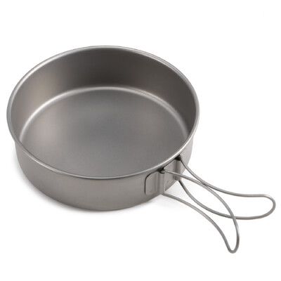 Īpaši viegla pārnēsājama titāna vakariņu panna ar salokāmiem rokturiem āra kempingiem, pārgājieniem piknika galda piederumi Virtuves trauki S/M/L