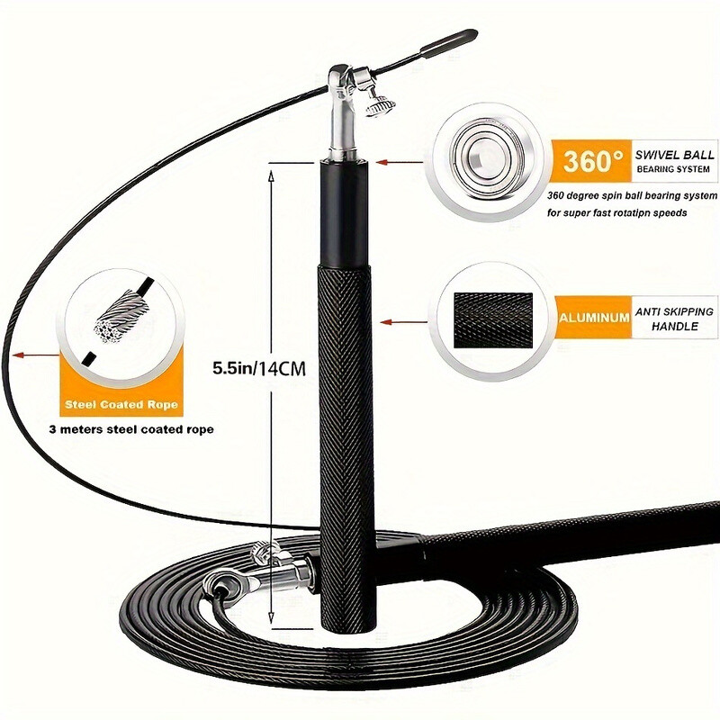 1 KOM Ležaj od aluminijske legure Čelična žica Brzinsko uže za preskakanje Profesionalno boksačko uže za preskakanje Fitnes trening užeta za preskakanje