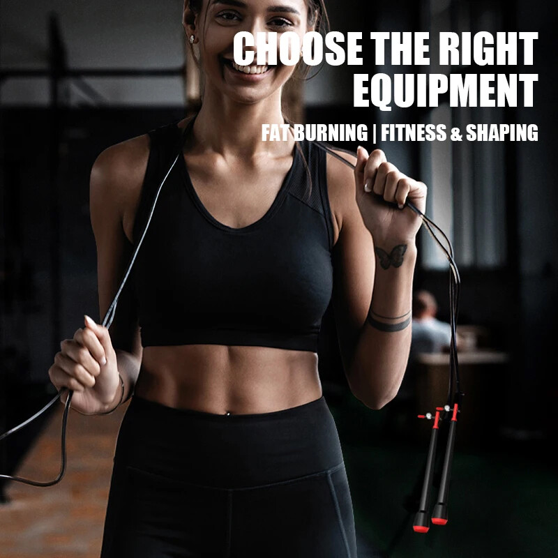 Šokinėjimo virvė Sportinė Patogus ir sklandus šokinėjimo virvė Reguliuojamas sportinis greitis Plieninė šuolio virvė