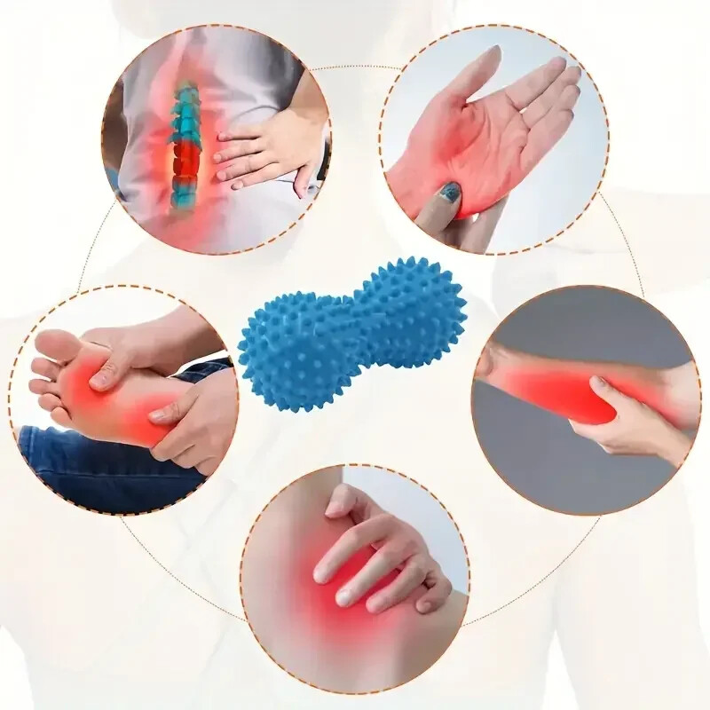1Pc Lopta za masažu od kikirikija Bolovi u mišićima Stres Trening Grip Spiky Foot Massager Valjak za opuštanje Miofascijalne kuglice fcor Plantar Fas