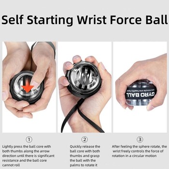 LED Wrist Ball Power Trainer Ball Auto-Start Жироскопична ръка Ръка Предмишница Тренажер Power Wrist Gyro Ball Спортно фитнес оборудване