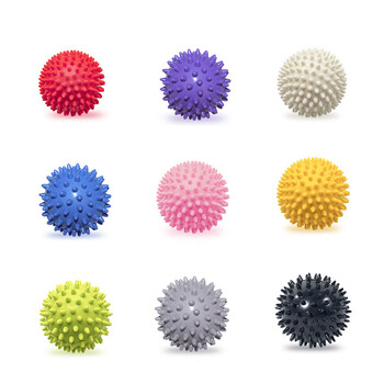 Ανθεκτικό PVC Spiked Ball Massage Trigger Point Sports Fitness Χέρια Πόδια Πελματιαία ανακούφιση από τον πόνο Fasciitis Relief 7cm/9cm Μπάλα γιόγκα