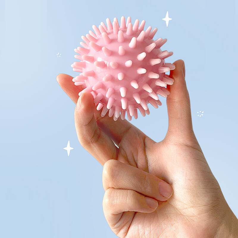 TPR 6,5 cm läbimõõduga õõnes pehme teravikuga pall käte jõudu taastav harjutus, massaažipall jooga treening torkav masseerija käivituspunkt