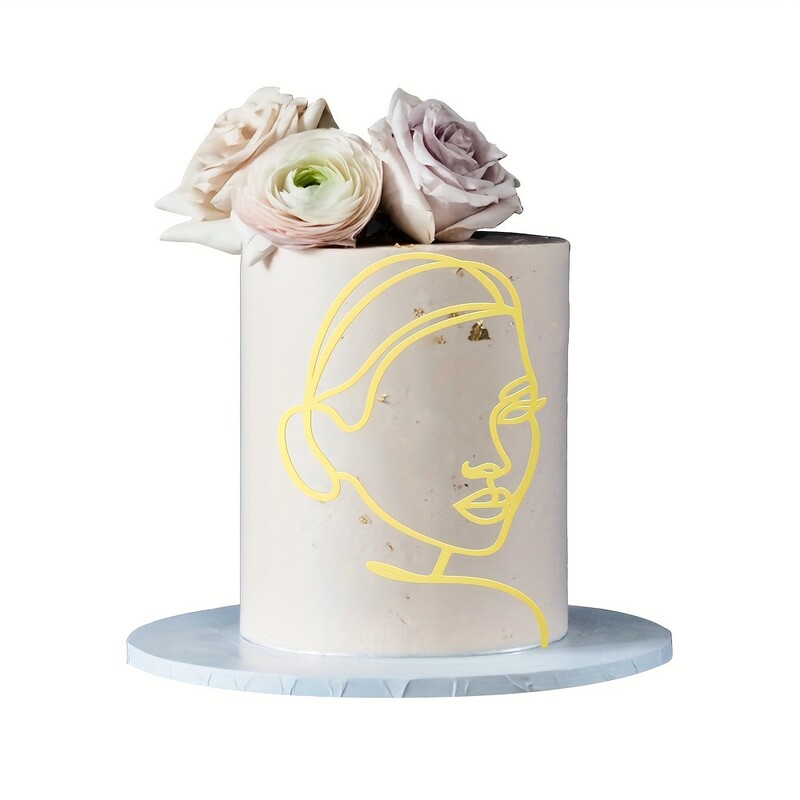 Akrilni ženski bočni profil za kolače Zlatni/Rose Zlatni/Crni ženski ukrasi za zabavu