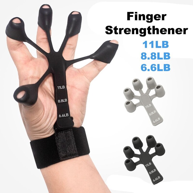 Taastav vastupidav pikendustreening käepidemega rihm 21 LB sõrmehaarde käepideme jõutrenažöör, reguleeritav sõrmetugevdaja