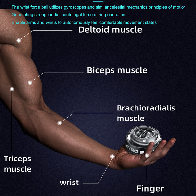 Lopta za zglob Power Trainer Lopta Ruka Ruka Podlaktica Vježbač Auto-Start Žiroskopska Power Wrist Gyro lopta Sportska oprema za fitness