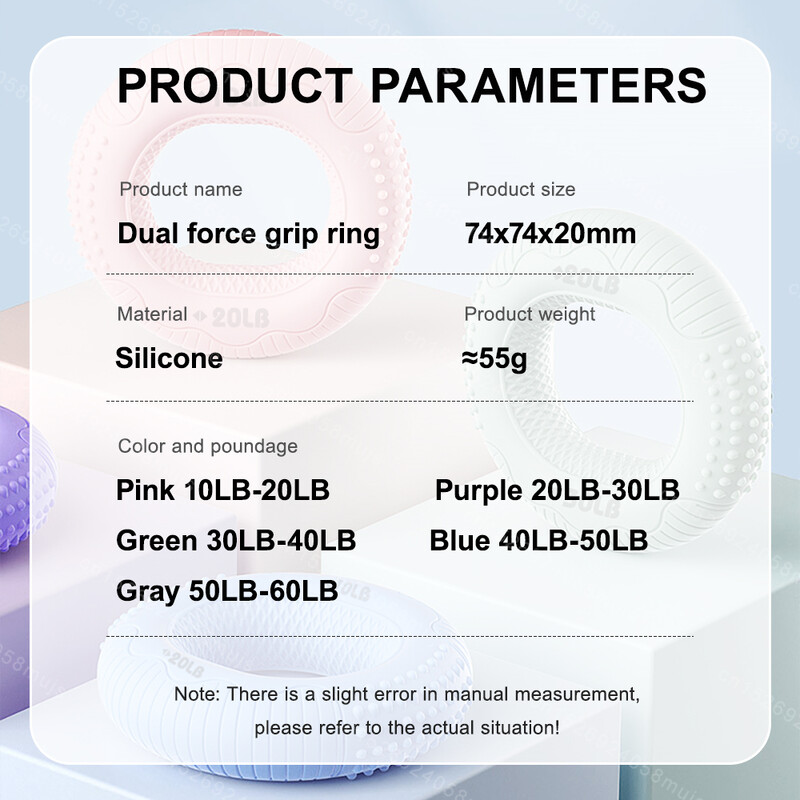 Silikoonist reguleeritavad käepidemed 10–60 naela käepide Sõrmus sõrm küünarvarre käelihaste tugevdaja kaasaskantav treeningvarustus valu leevendamiseks