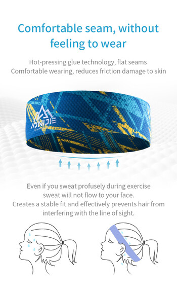 AONIJIE E4903 Unisex Wide Breathable Sports Headband Sweatband Hairband Tie for Workout Yoga Gym Fitness Running Cycling