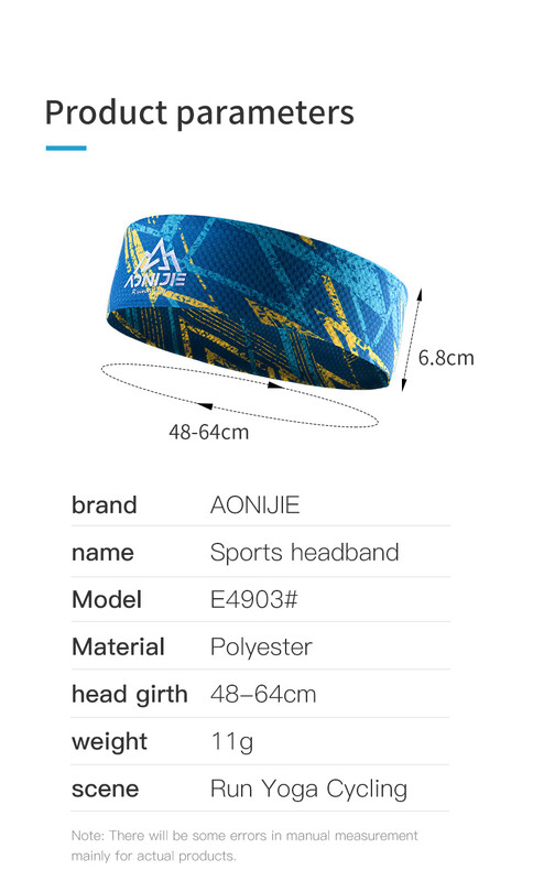 AONIJIE E4903 Unisex široka prozračna sportska traka za glavu Traka za znojnicu Traka za kosu Kravata Za vježbanje Joga Teretana Fitnes Trčanje Biciklizam